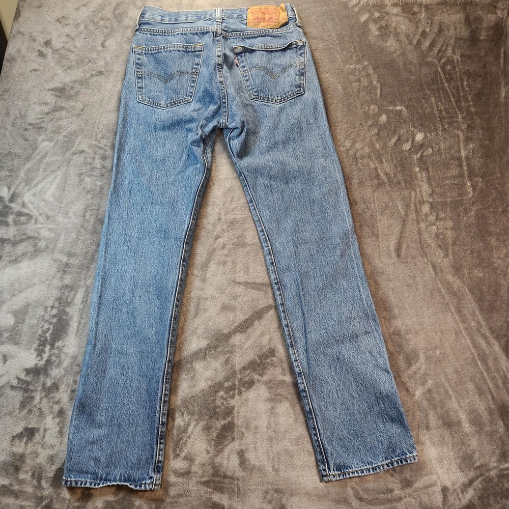 Levis 501 Jeans Mens 29x32 Blue Medium Wash Button Fly Straight Leg Denim